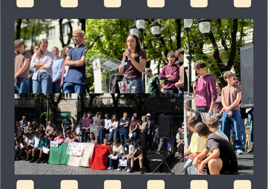Promemoria_Auschwitz, CRACOVIA_2026 – Restituzione dell’esperienza – visionabile nell’atrio dell’ingresso principale del Comune di Rivoli dal 4 al 26 Maggio
